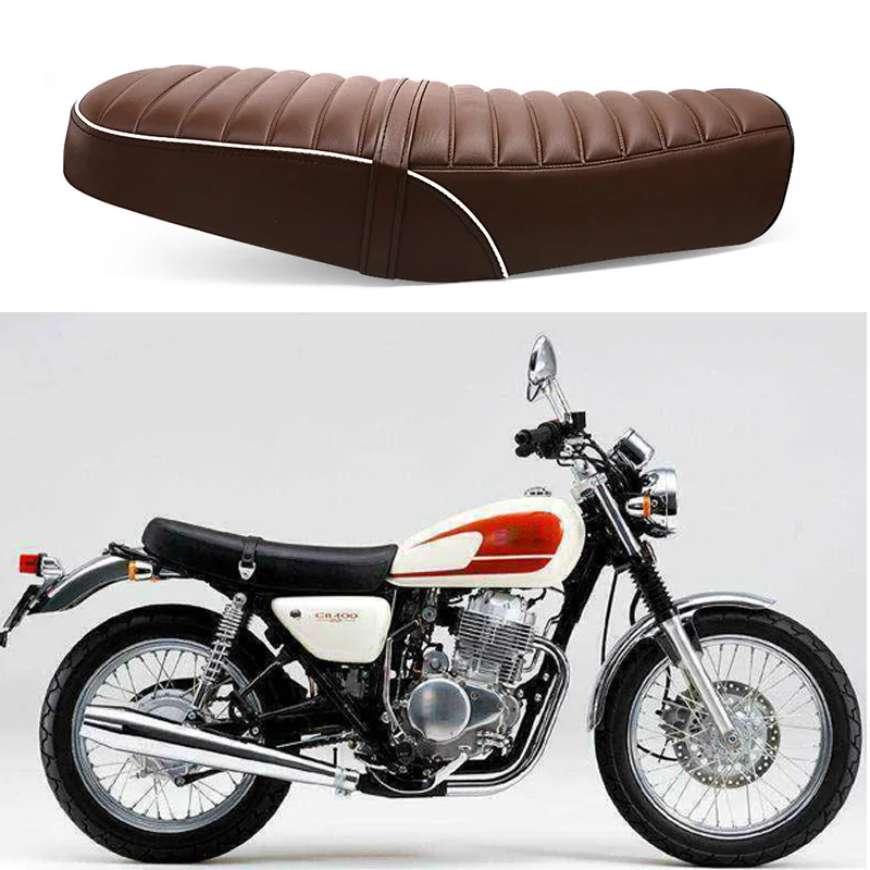 CB 400 SS винтажное сиденье для мотоцикла, кафе, гонщика, подушка для сидения водителя, коричневое плоское Ретро седло для Honda CB400SS CB400 SS