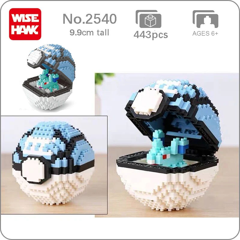 Weagle Pocket Monster Blue Net Ball Nidoran Animal 3D модель 443 шт. DIY Алмазные Мини Маленькие блоки кирпичи строительные игрушки без коробки