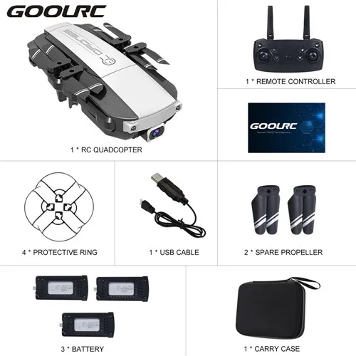 3 Batteries GoolRC H3 Радиоуправляемый Дрон 4K камера передача изображения в реальном времени Wifi FPV оптический поток складной Радиоуправляемый квадрокоптер Вертолет игрушка для детей - Цвет: 3 Batteries