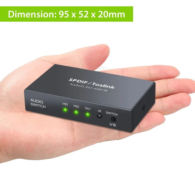 Commutateur Audio Optique Toslink 3 Entrées 1 Sortie - Hub SPDIF Avec Télécommande, Pour Home Cinéma, TV, Consoles - 2