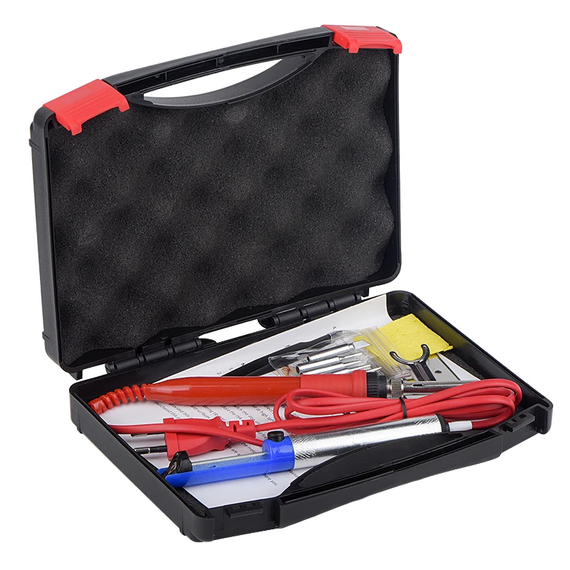 Best JCD Adjustable Temperature LCD Soldering iron kit box 110V 220V 80W Solder welding tools soldering tips Desoldering Pump Heater