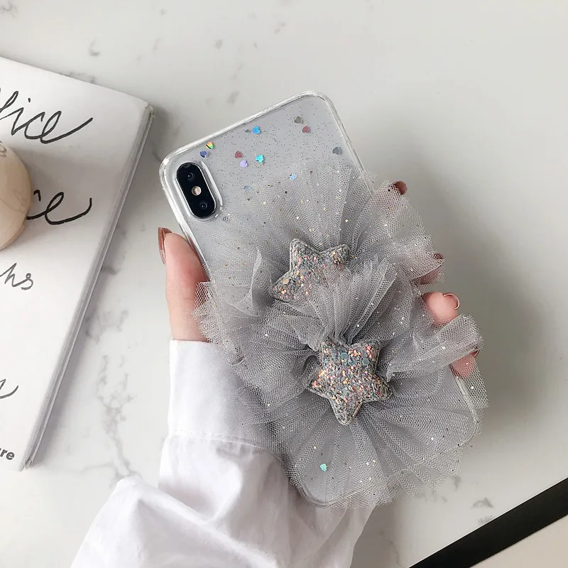Корейский эпоксидный сетчатый марлевый чехол с цветами для iPhone XS Max XR XS i8 Plus i7 i7 Plus i6 i6s защитный чехол для iPhone 6 Plus