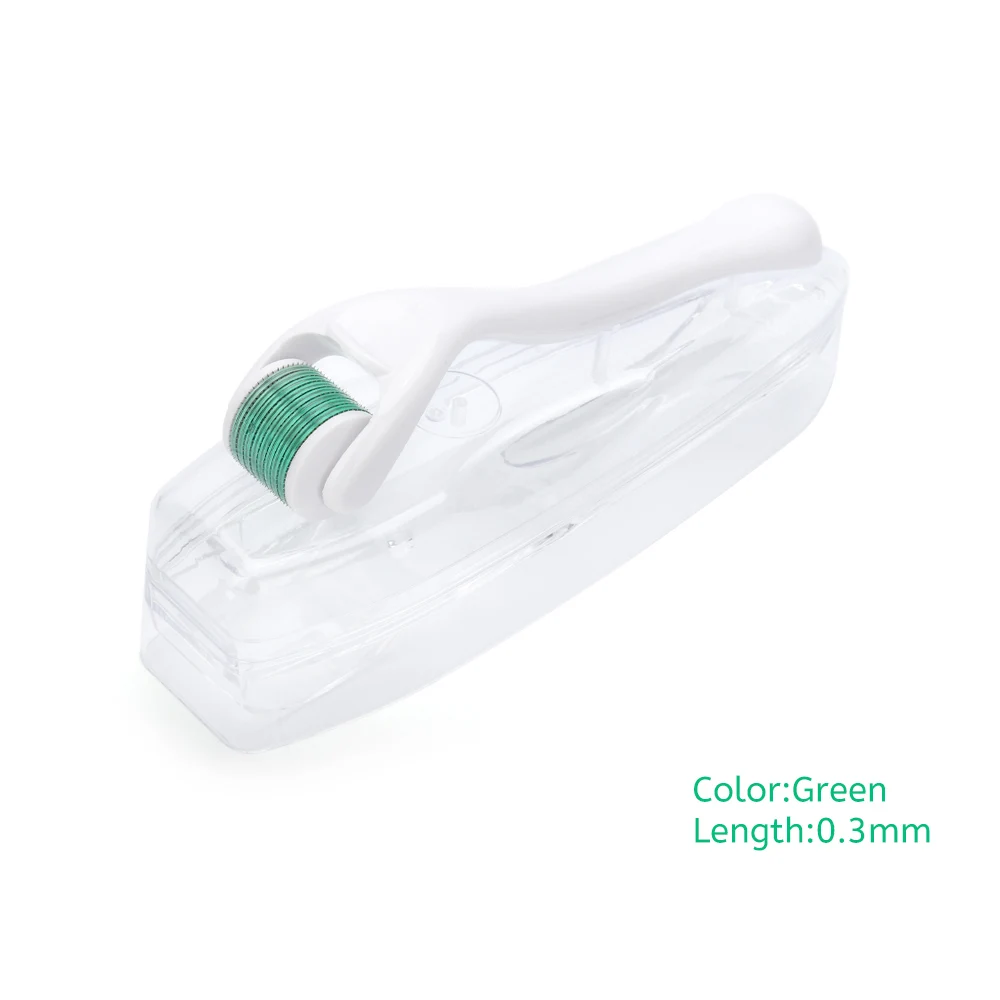 0.3mm green 540 Derma ролика 0,2/0,25/0,3 мм титановые иглы мезороллер микро-иглы ролик для средств по уходу за кожей для ухода за волосами, Лечение выпадения ежедневного ухода, маникюрный набор - Цвет: 0.3mm green