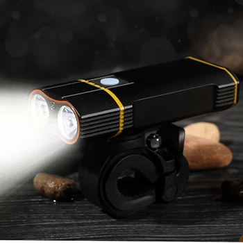 

2400LM Bike Light 2x XML-L2 LED Flashlight for Bicycle Light With USB Rechargeable Battery Cycling Front Light + Handlebar Mount