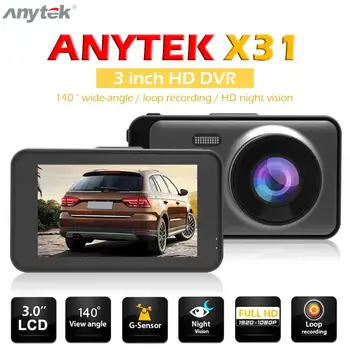 

Anytek X31 Full HD 1080P Car DVR Dashboard Camera License Number Watermark Support Parking Monitoring Cycle Video