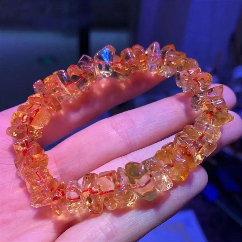 

8mm Real Natural Yellow Citrine Bracelet For Women Lady Men Wealthy Gemstone Clear Crystal Beads Stretch Fashion Jewelry AAAAA