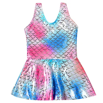 

Girl Swimsuit One Piece Swimming Suit Bow Dress Children Swimwear With Skirt For Kids Summer Sequins Girl Swimsuit With Skirt