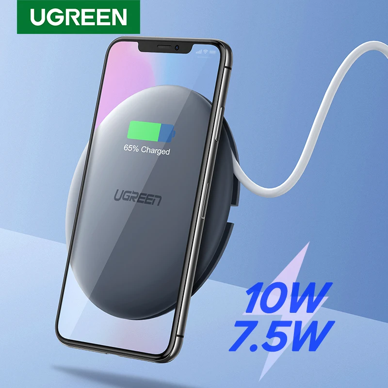 Ugreen Wireless Charger 10W 7.5W Qi Wireless Charging for xiaomi mi 9 iPhone X XS 8 XR Samsung S9 S8 Fast Phone Wireless Charger
