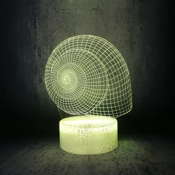 

Cameo shell shape lamp 3D lighting room 3d Led Usb Lamp Fashion Atmosphere Home Decoration Multiolor Change Night Light Decor