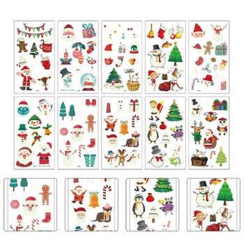 

30pcs Christmas Cartoon Stickers Delicate Waterproof Useful Body Pasters Tattoos Decals Festival Fake Tattoos for Adult Kids Chi