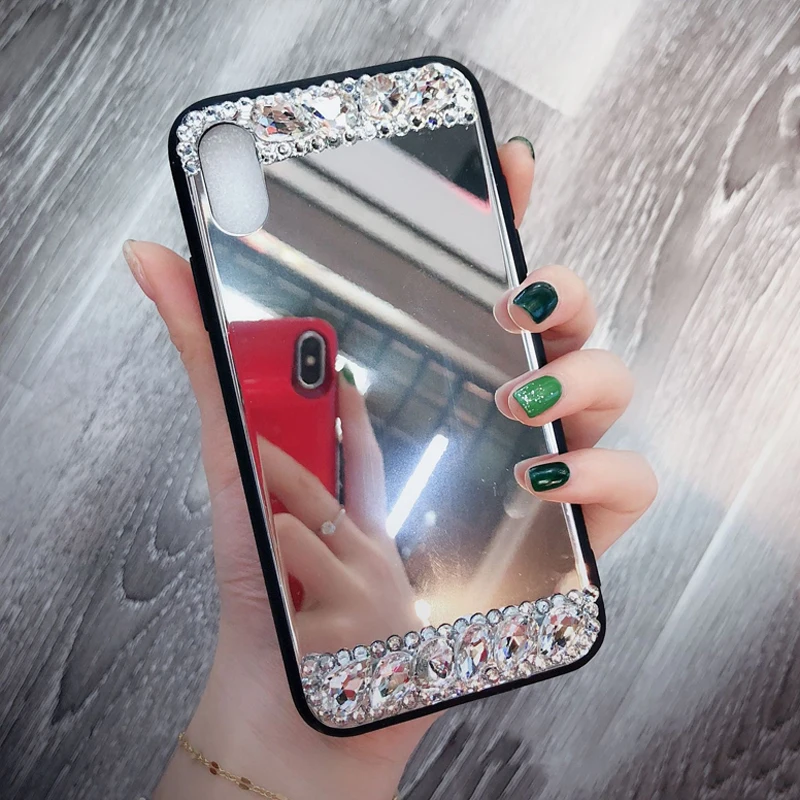 Роскошный Алмазный зеркальный чехол для iPhone 11 Pro XS MAX XR X шикарные чехлы телефонов 6
