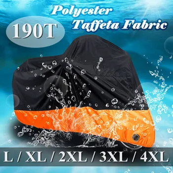 

Waterproof Protect Rain Dust UV Motorcycle Cover Case 190T Outdoor Motorbike Protector L/XL/2XL/3XL/4XL Elastic Hem Side Squeeze