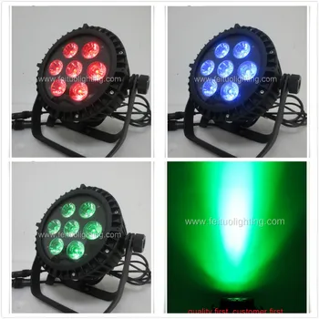 

H- IP 65 Par Led 7*10w Outdoor Led Flat Par Stage Light RGBW 4 in 1 DMX 5Channels with fly case