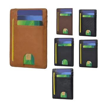

JINBAOLAI Rfid Men Wallet Small Leather Credit Card Holder Business Men Mini Wallet Coin Purse Female