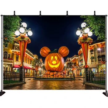 

Halloween Party Photography Backdrop Pumpkin in the Square Decoration Vinyl Background for Party Photo Studio