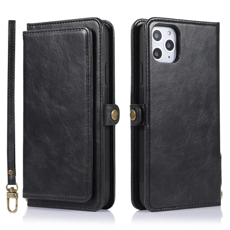 Black Магнитный флип-чехол-кошелек для iPhone 11 Pro Max Fundas, роскошный кожаный чехол для iPhone XS Max XR X 6 6s 7 8 Plus, чехол для телефона - Цвет: Black