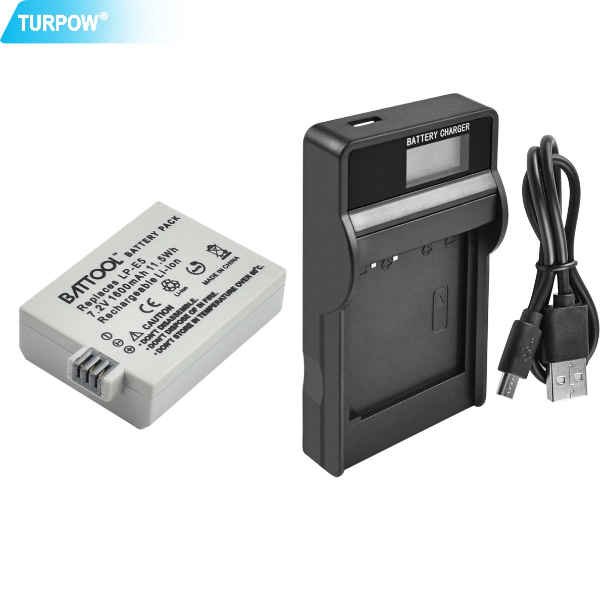 Аккумулятор для камеры Turpow 7 2 V 1600mAh LP-E5 LPE5 LP E5 + ЖК-зарядное устройство Canon EOS Rebel XS T1i