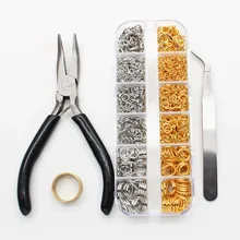 1200 шт комплект ювелирных изделий с открытыми кольцами, плоскогубцы для ювелирных изделий, застежки для изготовления ювелирных изделий и ремонта ожерелья