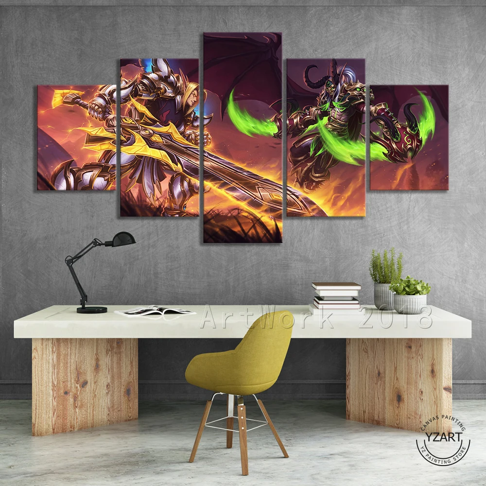 

PC Gaming World of Warcraft Poster Art Cartoon Wall Picture Warcraft Video Games Art Wall Decor Paintings Fantasy Wall Art