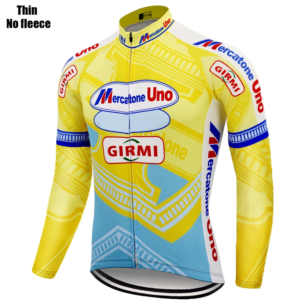Классическая мужская велосипедная Джерси с длинным рукавом Hombre Maillot Ciclismo зимняя флисовая и весенняя Осенняя тонкая велосипедная Одежда MTB jersey - Цвет: men thin