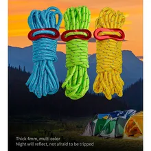 

4Pcs 4m Guy Reflective Rope Paracord Cord Lines With Runners Tent Reflective String Camping Equipment Guide Lanyard