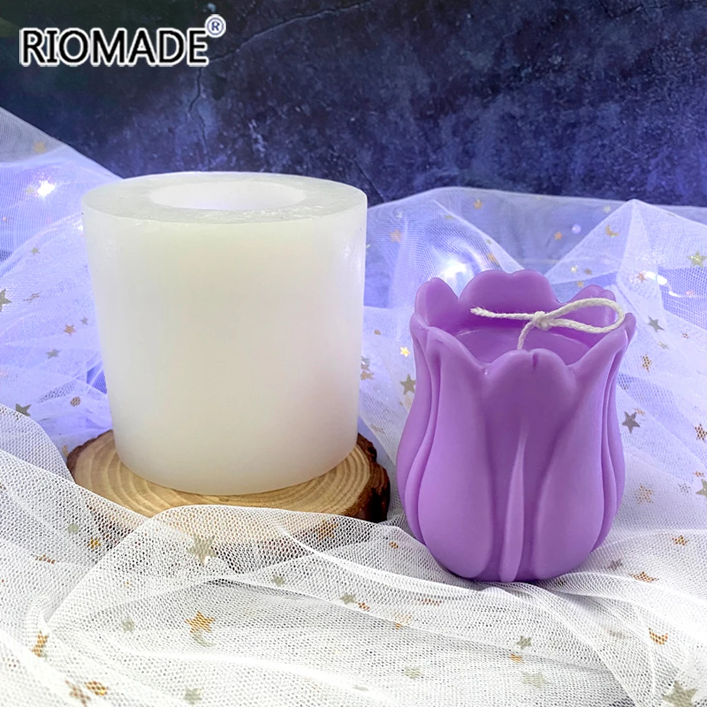 3D Candle Molds Pillar Silicone Soap Mold Flower DIY Handmade
