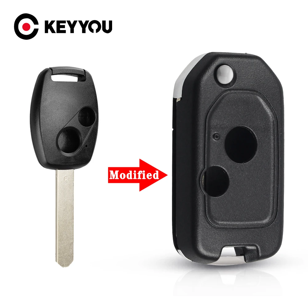 KEYYOU 2 кнопки изменения Флип складной корпус автомобильного ключа дистанционного
