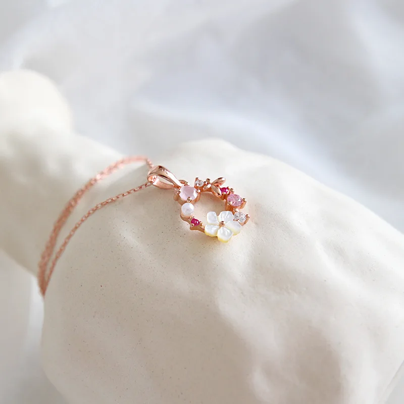 Романтическое кулон ожерелье подвеска кристалл жемчуг Циркон раковина бабочка цветок кулон ожерелье лучший подарок для девушек
