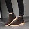 Pointed Toe British Vintage Men Casual Shoes Genuine Leather Male Ankle Boots Slip-On Dress Wedding Snow Warm Plush Chelsea Boot ► Photo 2/6