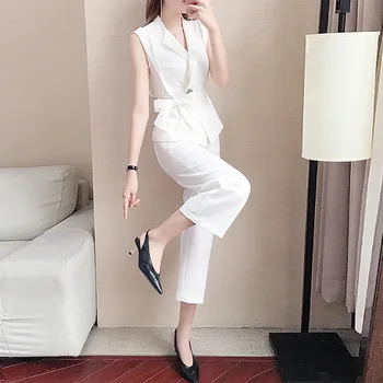 

Two Piece Pants Pack Female Small Xiang Fashion Flow 2019 Temperament Wide Leg Pants Suit Foreign Style 1938