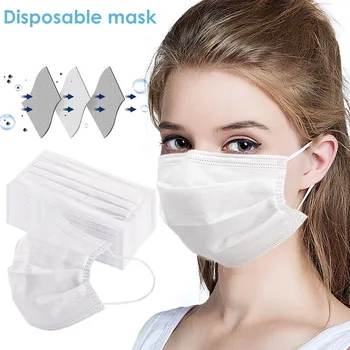 

For Dropshipping Face Mouth Mask Disposable 3 Layers Filter Earloop Non Woven Anti Fog Face Mouth Mask 12 hours Shipping