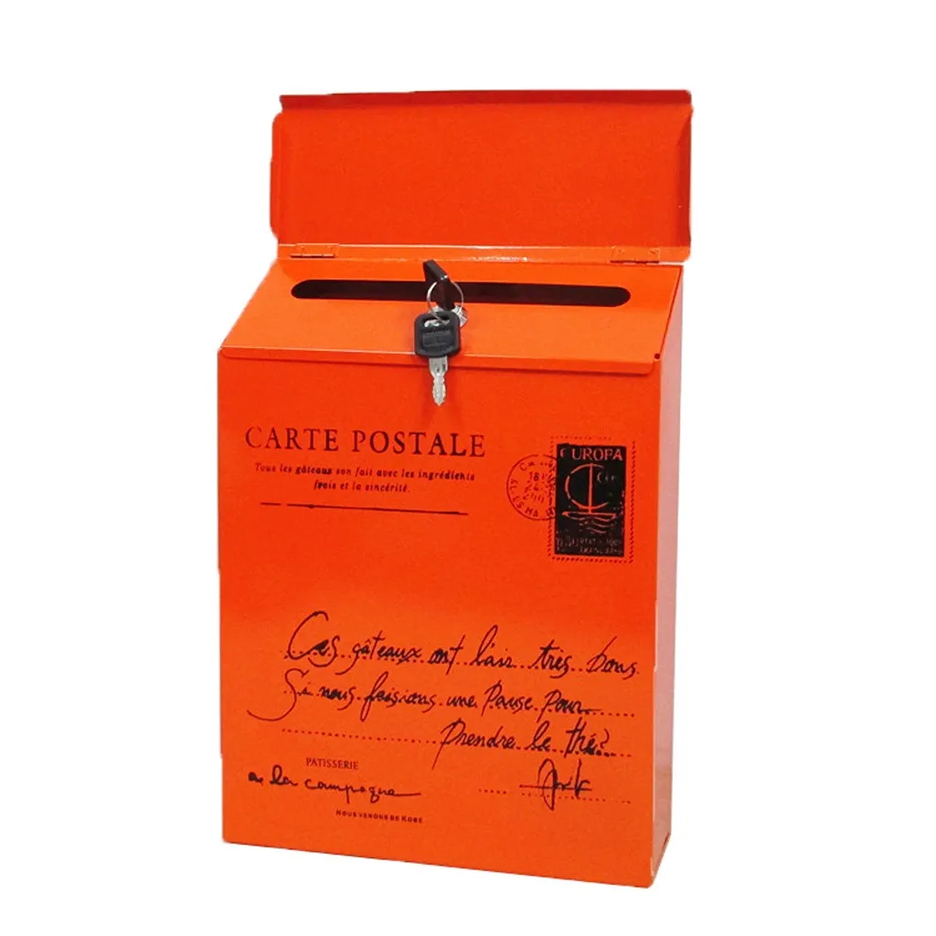 Vintage Retro Wall Mount Mailbox Mail Postal Letter Newspaper Box Waterproof-3
