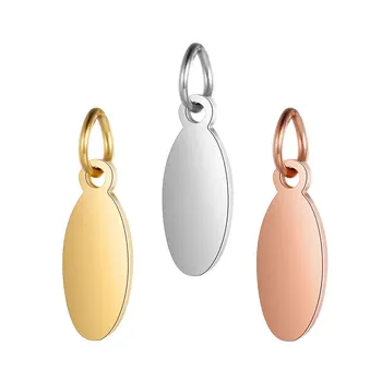 

Stainless Steel High Mirror Polish Oval Pendant 4.2x13.5mm &7x22.5mm Blank Charm Rose Gold Color DIY Jewelry Accessories 10pcs