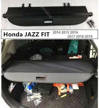 

For Rear Trunk Cargo Cover Security Shield For Honda JAZZ FIT 2014 2015 2016 2017 2018 2019 High Qualit Auto Accessories Black B