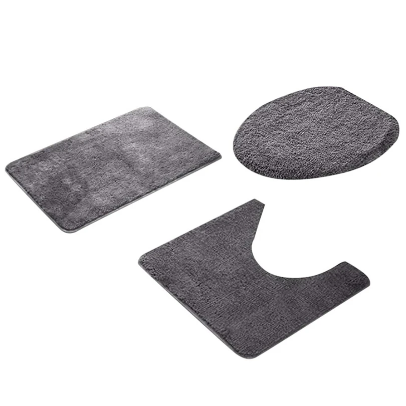 3pcs Non-Slip Fish Scale Bath Mat Bathroom Kitchen Carpet Doormats Decor With Hooks Bathroom Curtains Doormats Decor JJ20