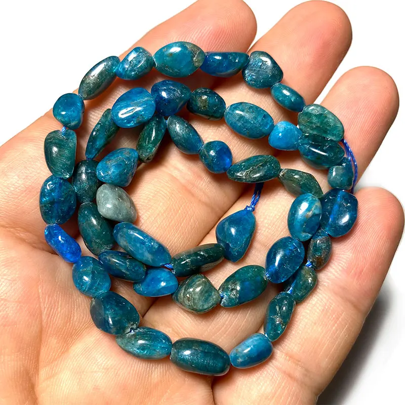 

YWROLE Natural Gem Stone Apatite Green Loose Irregular Gravel Spacer Beads For Jewelry Making DIY Bracelet Necklace 6-7MM