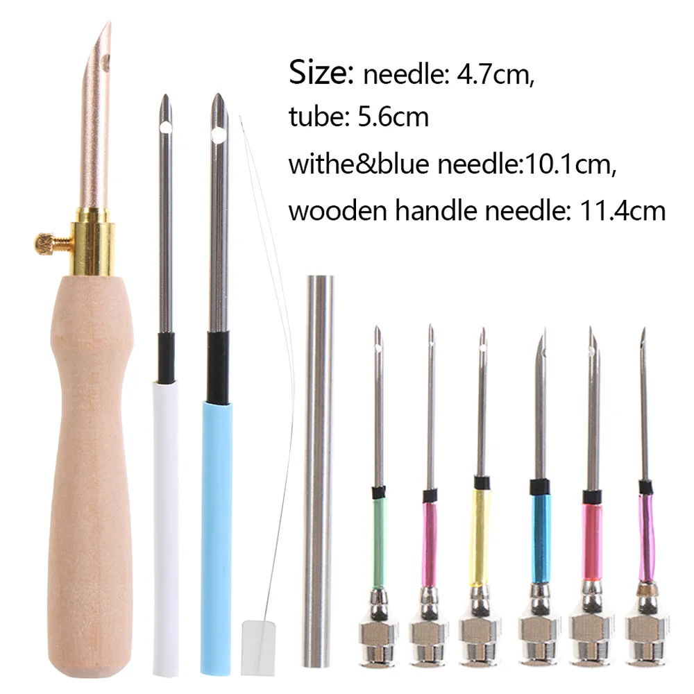  10 Pcs Long Needle Threader for Embroidery Stitching Tool, 10  Pcs Stainless Steel Needle Threader for Punch Needles Embroidery Floss  Cross Stitch (2 Models)