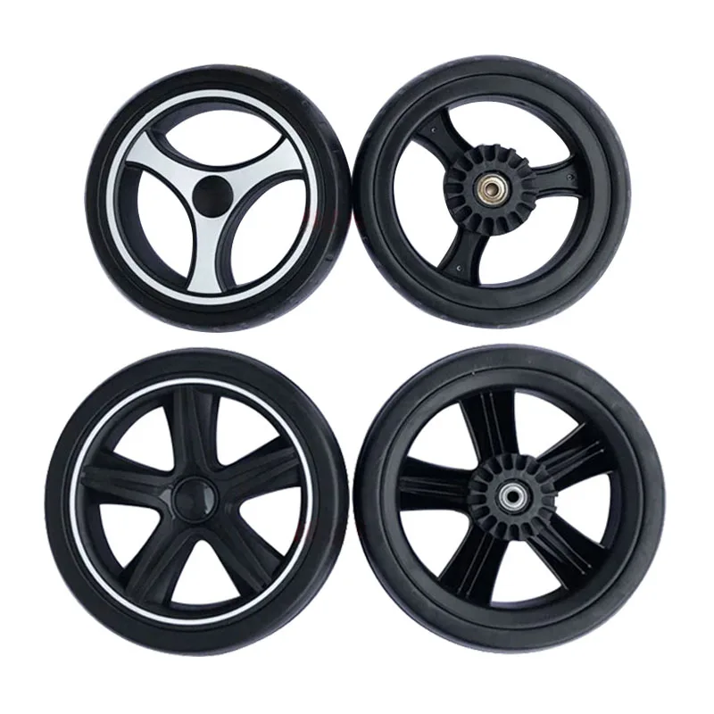 Universal Stroller Wheels For Baby Trolley Including 6/7/8/10/12Inch Tyre Different Size Front And Back Wheel Cart Accessories stroller wheels tyre accessories screw clip type front back wheels tyre cover for yoya yoyo vovo babyyoya trolley 13 5 cm size