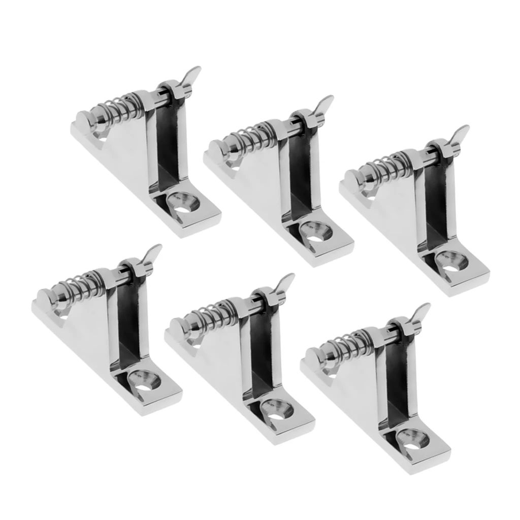6x Stainless Steel 90 Degree Straight Boat Canopy Deck Hinge Mount Fitting