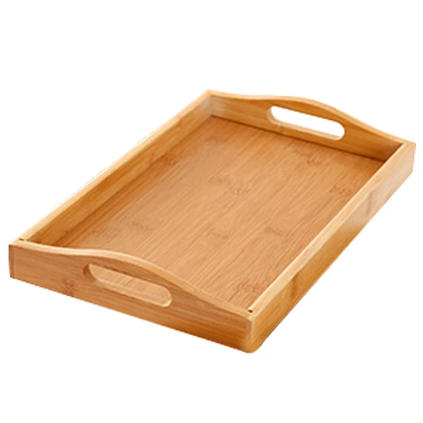 Японский квадратный поднос из цельного дерева чайный набор поднос домашний поднос для завтрака поднос для торта - Цвет: Wood color