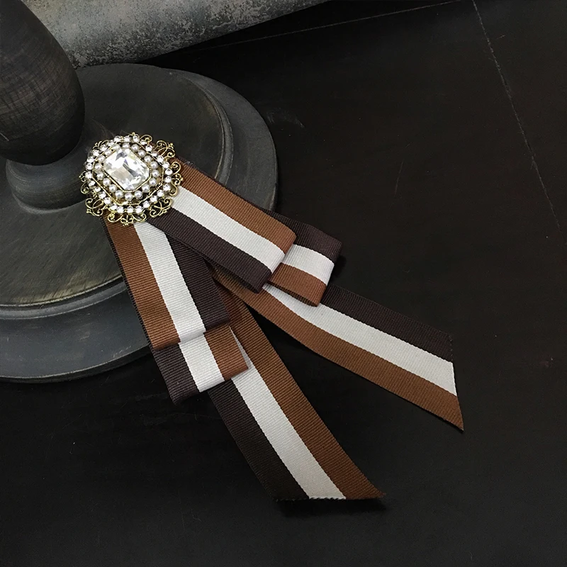 Ribbon Bowtie Галстук-платок с бантом из ленты для мужчин и женщин, деловые, свадебные, Клубные, вечерние, пиджак с бабочкой, сплав, стразы, кристалл, Униформа, заколки, галстук-бабочка - Цвет: Ribbon Bowtie