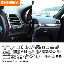 SHINEKA – autocollants en Fiber de carbone pour Jeep Grand Cherokee, accessoires de décoration dintérieur pour voitures, 2014 + 