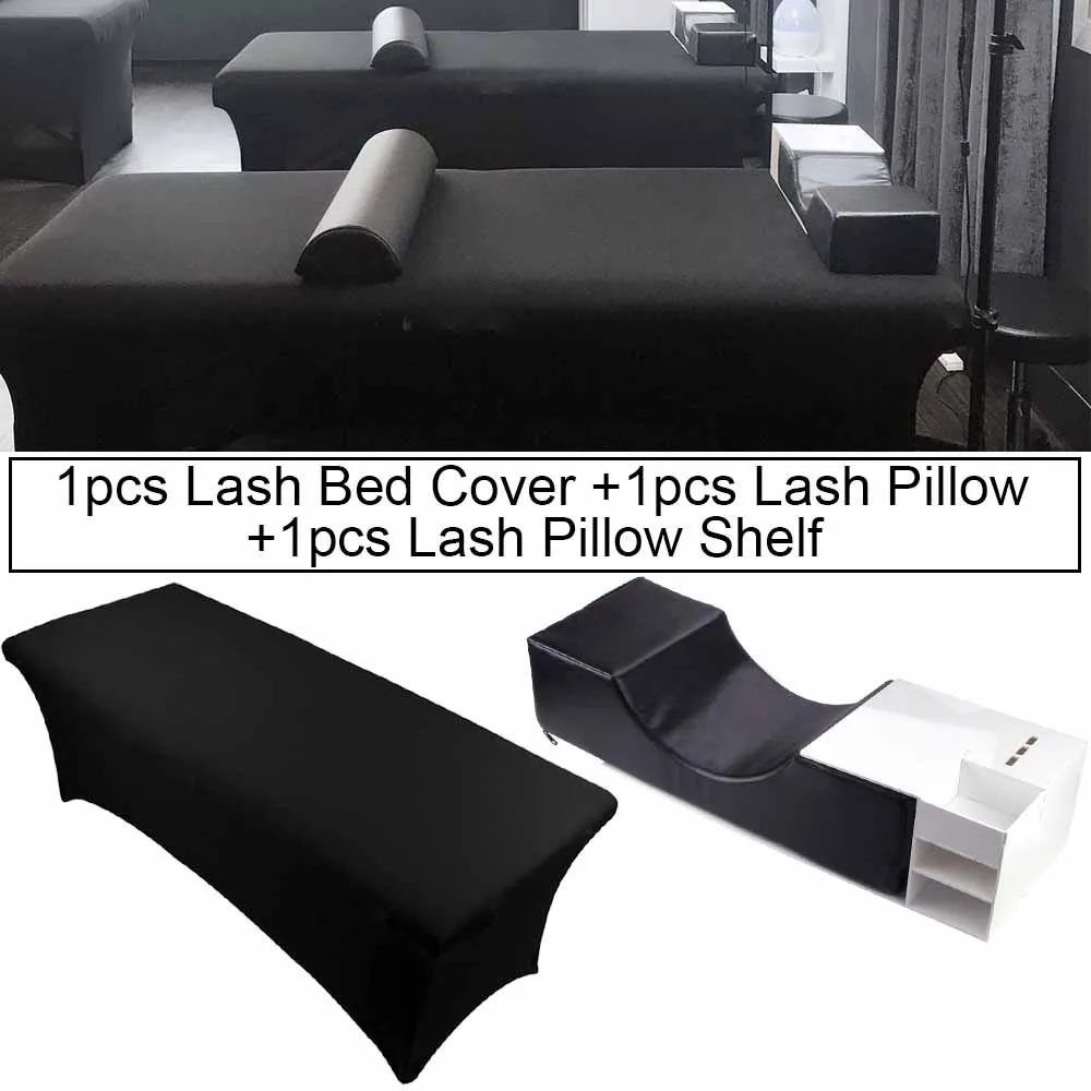 

Eyelash Extension Pillow Memory Foam Neck Lash Pillow with Acrylic Shelf And Elastic Lash Bed Cover For Grafting Makeup Salon