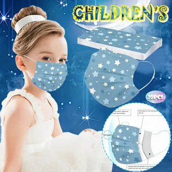 

100pc Children's Three-layer Protective Dustproof Windproof Resist Smog Pollution Cartoon Printed Disposable Mask Mascarillas