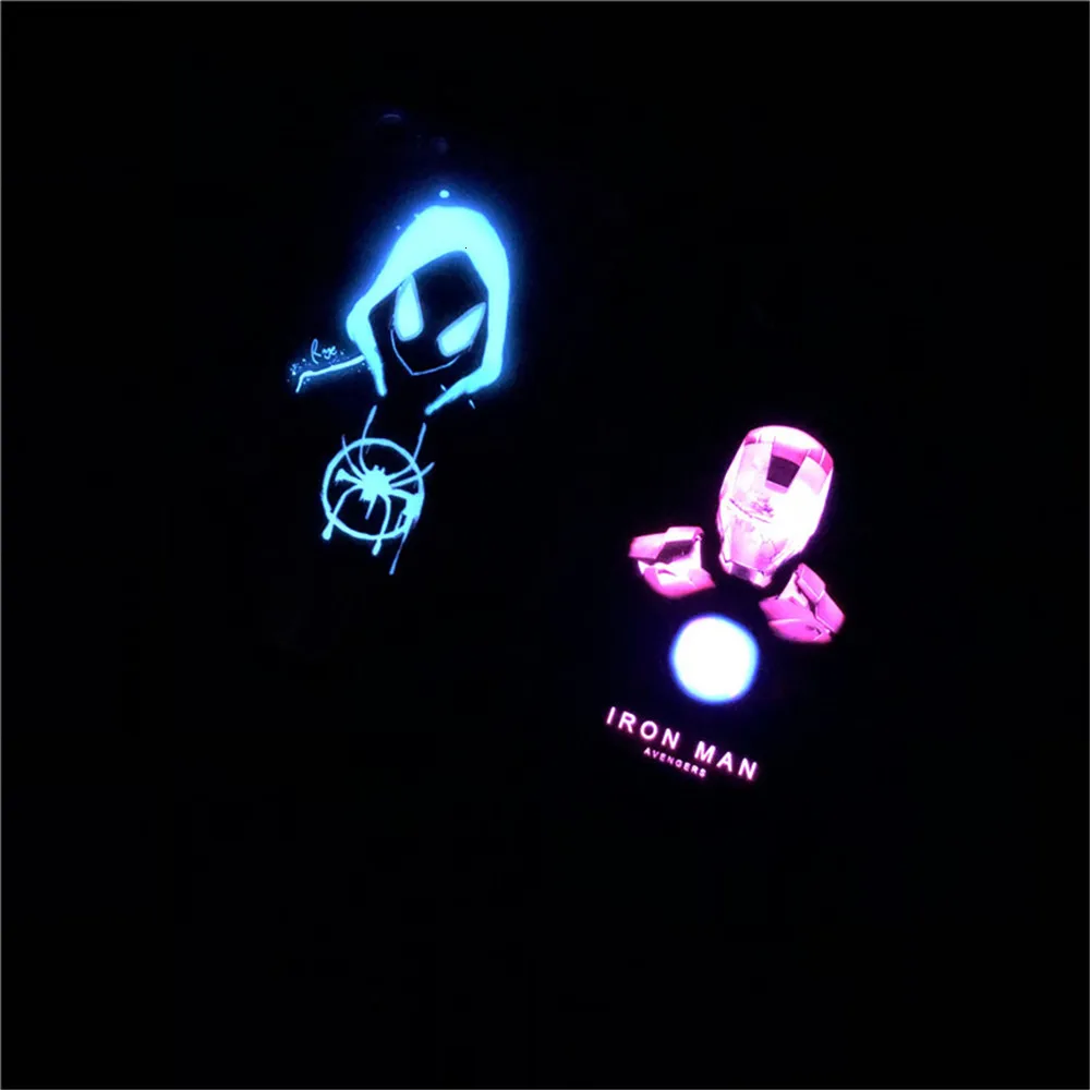 Умный индукционный чехол для телефона Marvel Человек-паук Железный человек с подсветкой для iPhone 6 S 7 8 Plus X XS 11 Pro MAX XR блестящий чехол