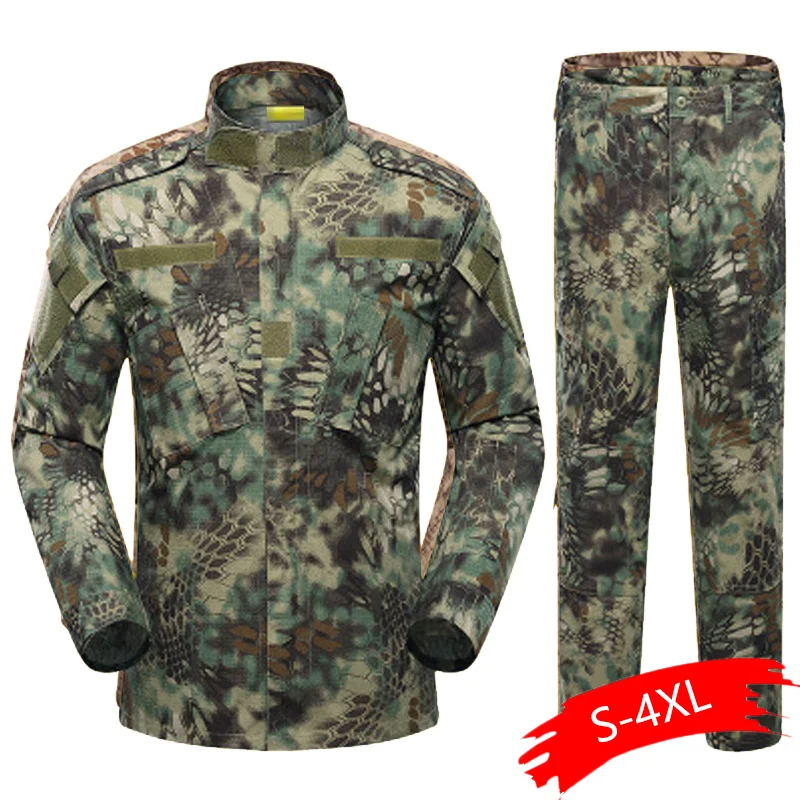 

5Color Men Army Military Uniform Tactical Suit ACU Special Forces Combat Shirt Coat Pant Set Camouflage Militar Soldier Clothes