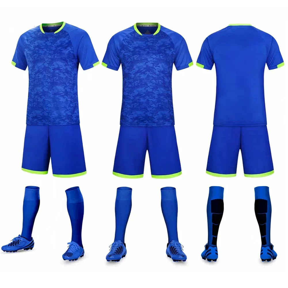 Survetement Football New Adult Children Football Jerseys Set Boys and Women Training Uniforms free socks+Shin pad