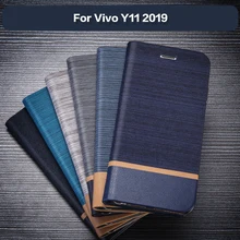 Чехол-бумажник из искусственной кожи для Vivo Y11, деловой чехол для телефона Vivo Y11, чехол-книжка, Мягкая силиконовая задняя крышка