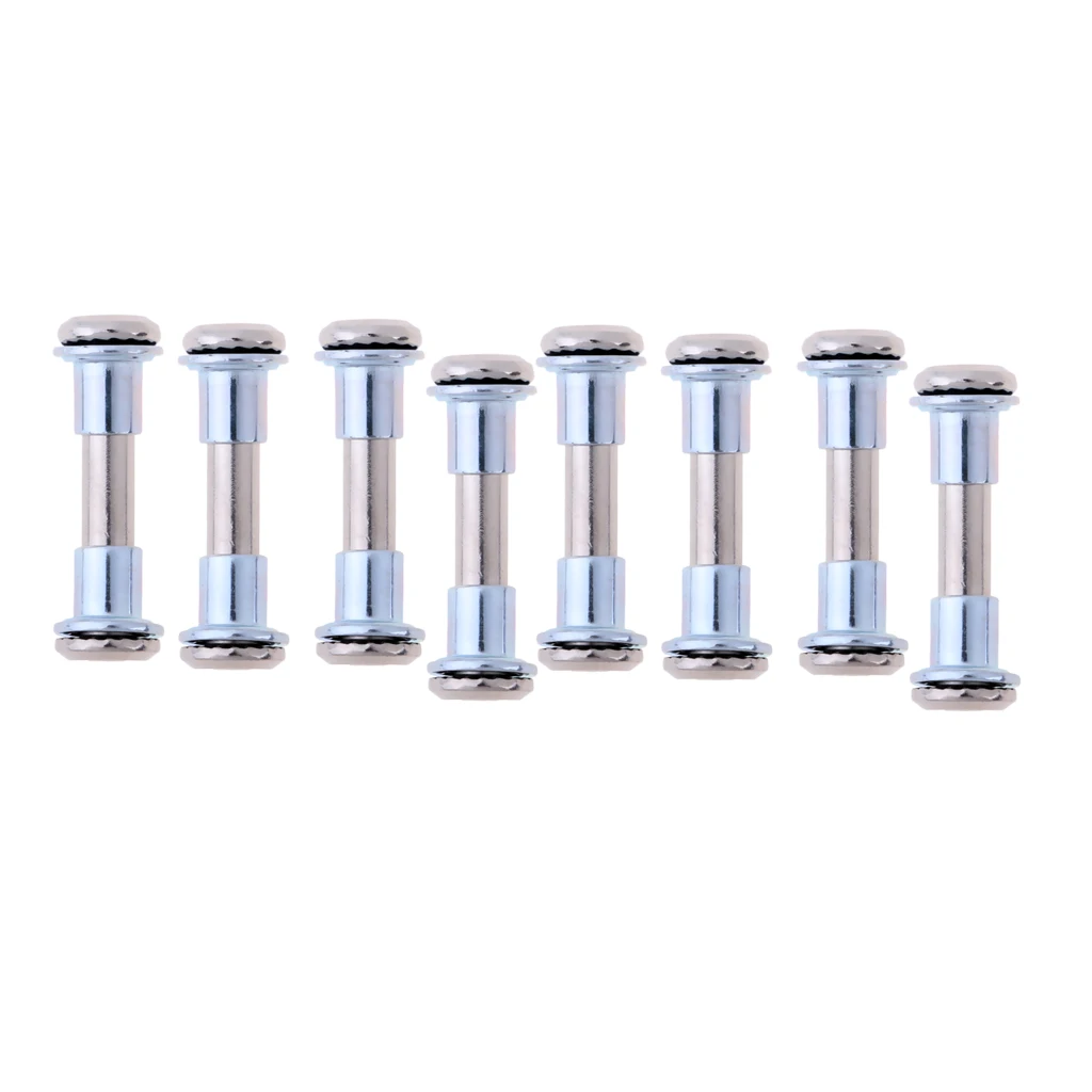 8pcs Professional Premium Inline Roller Skate Replacement Screws with Spacers Axle Bolt Nut Nail High Strength Silver Accessory