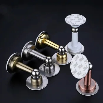 

1PC 304Stainless Steel Magnetic Door Stop Non Punching Sticker Hidden Catch Floor Mounted Door Holder Door Hardware